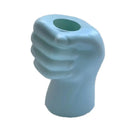 Helnys Hand Shape Flower Vase, White Imitation Ceramic Pot for Modern Home Decor