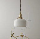 Helnys White Ceramic Brass Pendant Lights for Restaurant Bedroom - Nordic Style