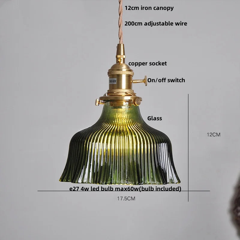 Helnys Modern Glass LED Pendant Light Fixture for Home Decor