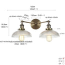 Helnys Industrial Vintage Bronze LED Wall Lamp, 2 Heads Clear Glass Stair Light