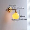 Helnys Nordic LED Wall Light White Ceramic Gold Brass Arandela
