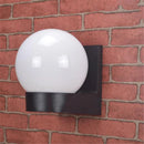 Helnys Modern Loft Outdoor Wall Lamp, Black White Base, Acrylic Lampshade, E27 Ball