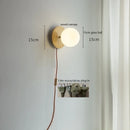 Helnys Glass Ball LED Wall Light Pull Chain Bedroom Cafe Bathroom Mirror Stair Lamp