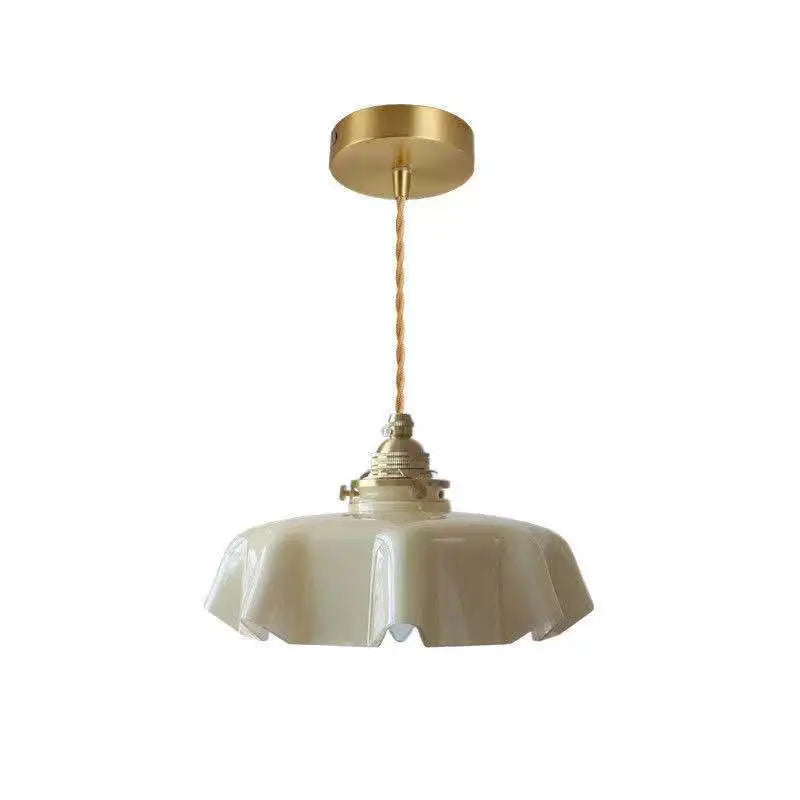Helnys Nordic Milky Yellow Glass LED Pendant Lights for Home Indoor Lighting