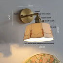 Helnys Copper Ceramic LED Wall Light Fixture with Pull Chain Switch