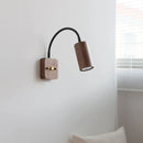 Helnys Walnut Wood LED Wall Lamps 30cm Black Hose Modern Nordic Bathroom Lights