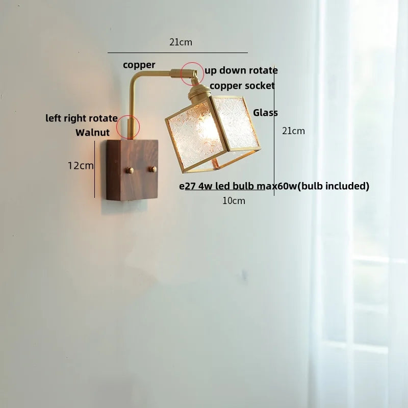 Helnys Rotatable Brass LED Wall Lights Nordic Modern Stair Light