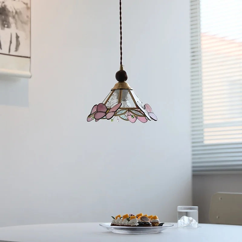 Helnys Clear Glass LED Pendant Lamp Butterfly Decoration Modern Nordic Hanging Light