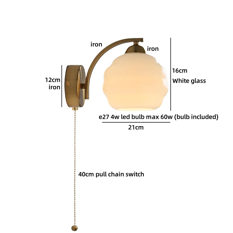 Helnys Gold Brass Resin LED Wall Light Fixture Wood Base Stair Decor Art Lamp