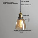 Helnys Vintage Copper LED Pendant Lamp Amber Glass Hanging Lights