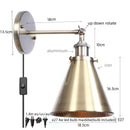 Helnys Vintage Gold Plated Iron Wall Lamp Industrial LED Loft Lighting Fixtures