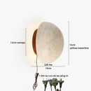 Helnys Stone Yellow Round Wall Light Modern Nordic Bedroom Living Room Lamp