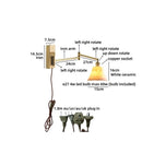 Helnys LED Wall Lamp Bedroom Gold Swing Arm Ceramic Light