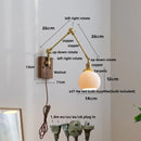 Helnys Wood LED Wall Lights Modern Ceramic Bedside Lamp Sconce