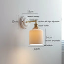 Helnys Ceramic LED Wall Sconce - Copper Arm, Adjustable Pull Chain Switch