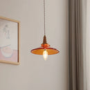 Helnys Wood Amber Glass LED Pendant Light Fixture - Nordic Modern Hanging Lamp