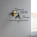 Helnys Nordic Crystal Glass Wall Sconce LED Light Fixture Antique Brass Gold Bedroom Lamp