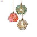 Helnys Glass Flower LED Pendant Light Modern Luxury Fixture for Living Room