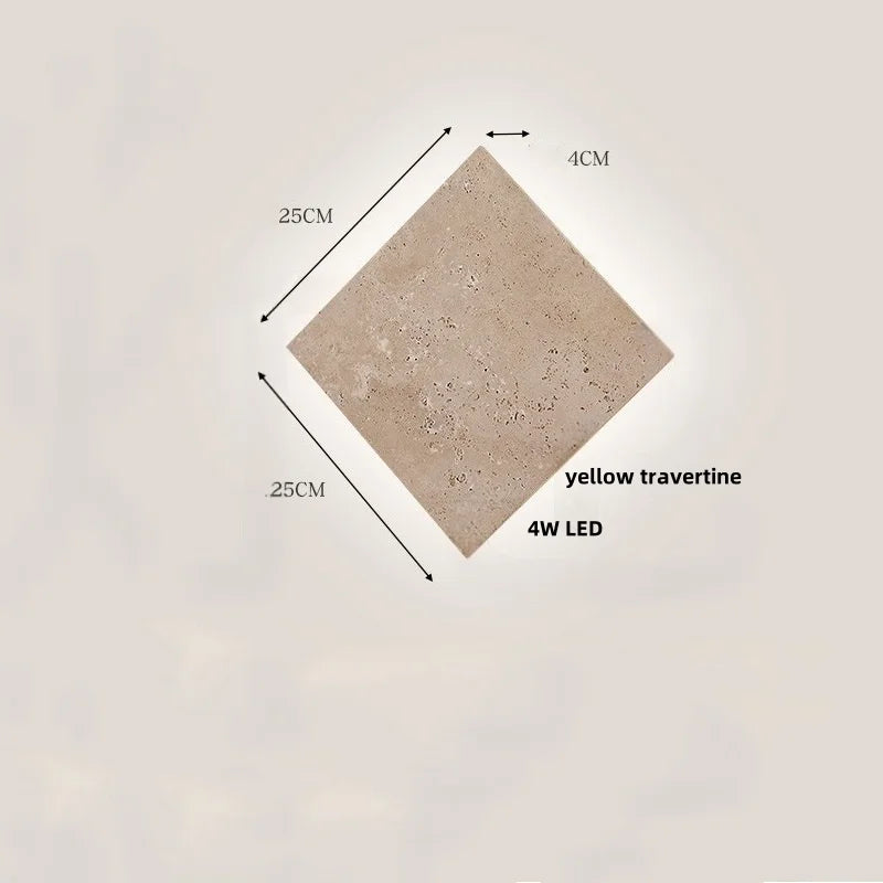 Helnys Modern Nordic Travertine Stone Wall Sconce LED Wall Light for Coffee Corridor
