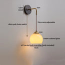Helnys Kitchen Glass LED Wall Lamp for Shower Inside Pull Chain Lighting