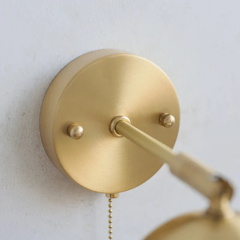 Helnys Swing Arm LED Wall Lamp Gold Copper Modern Home Decor E27 Bulb