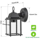 Helnys Outdoor Black Wall Lantern, Waterproof Sconce Light Fixture
