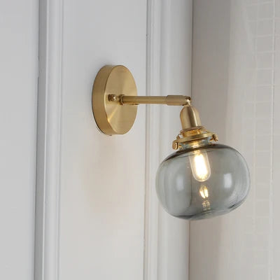 Helnys Glass Ball Wall Sconce Modern Nordic Lighting for Bedroom and Bathroom