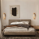 Helnys Stone Wood LED Wall Lamp Up Down Rotate Travertine Wall Light