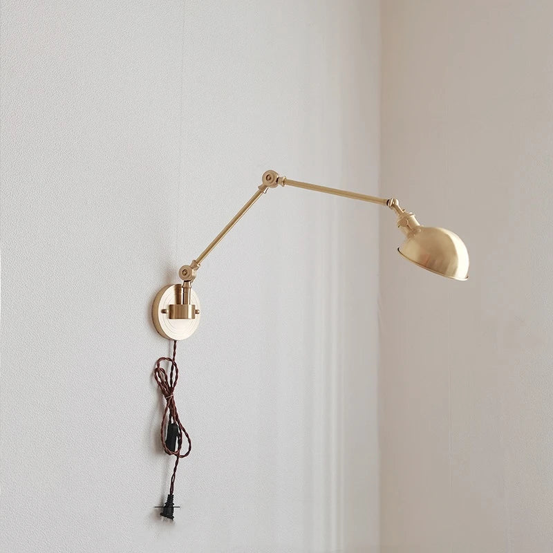 Helnys Nordic Copper Wall Sconce with Pull Chain Switch - Modern Indoor Lighting for Home