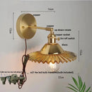 Helnys Green Glass LED Wall Lights with Pull Chain Switch for Home Decor