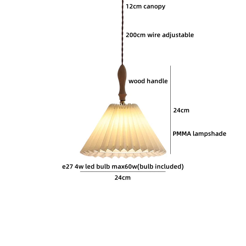 Helnys White PVC LED Pendant Light Japan Style Hanging Lamp