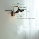 Helnys Nordic Modern Walnut Wood LED Wall Lamp with Rotatable Ceramic Copper Switch