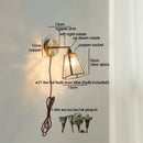 Helnys Clear Glass LED Wall Lamps Brass Socket Luminaire Japan Style