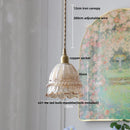 Helnys Flower Glass LED Pendant Lamp Copper Socket Hanging Light