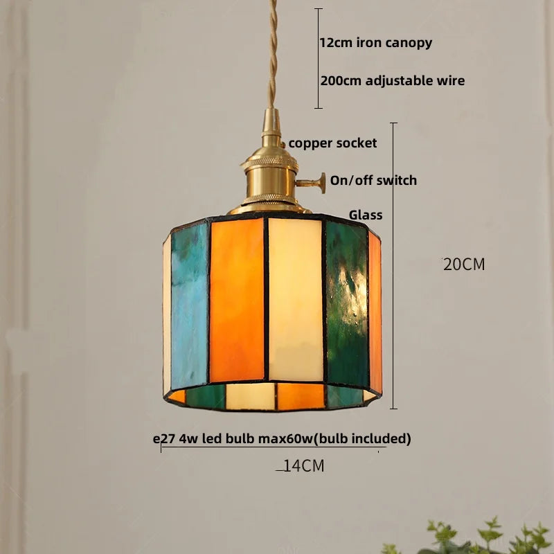 Helnys Adjustable LED Pendant Lamp with Copper Knob Switch for Dining Room