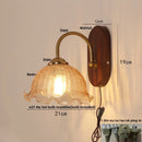 Helnys Wooden LED Wall Light Fixture with Pull Chain Switch