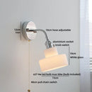 Helnys Round Glass Ball LED Wall Light - Gold Brass Base Nordic Bedroom Bedside Lamp