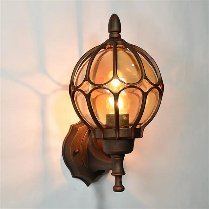 Helnys European Outdoor Wall Lamp, Retro Garden Porch Lights