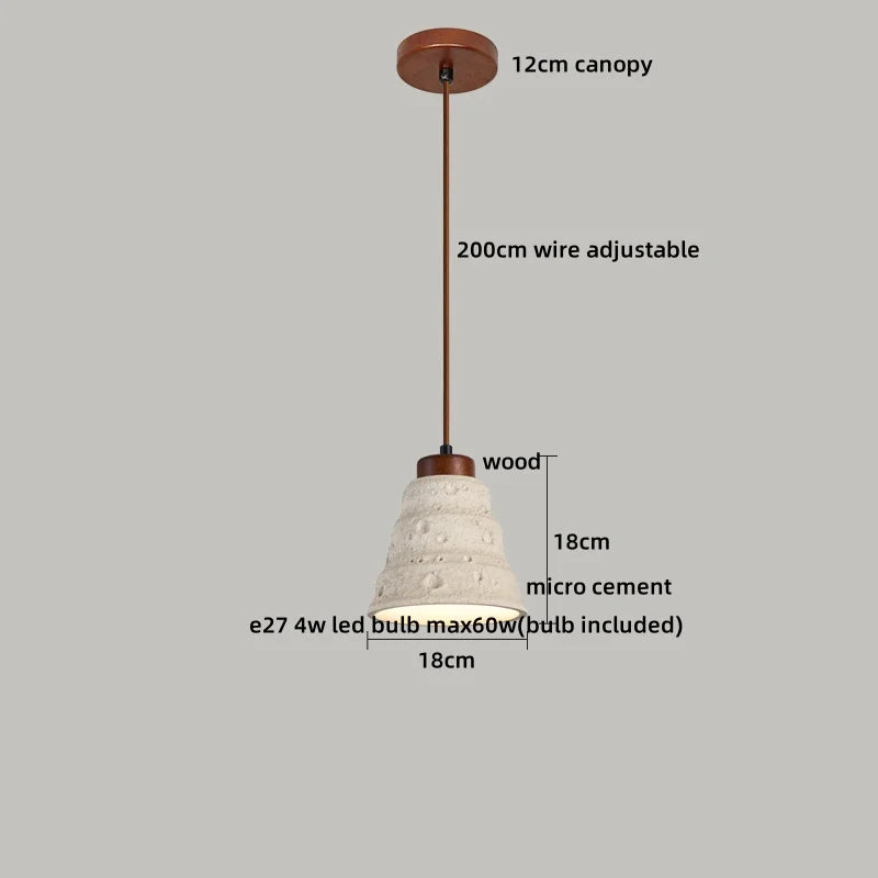 Helnys Yellow Travertine LED Pendant Light for Bedroom and Balcony