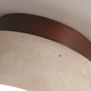 Helnys Natural Yellow Travertine Canopy LED Ceiling Light - Nordic Modern Design