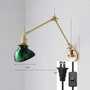 Helnys Ceramic Copper LED Wall Lamp, Adjustable Swing Arm Wall Light