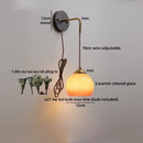 Helnys Kitchen Glass LED Wall Lamp for Shower Inside Pull Chain Lighting