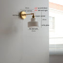 Helnys Glass LED Wall Light Sconce Rotate Pull Chain Switch Bedroom Lamp