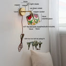 Helnys LED Glass Wall Lamps for Kids Bedroom, Nordic Design Mirror Light