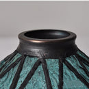 Helnys Blue Glass LED Pendant Light with Adjustable Copper Knob Switch