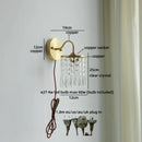 Helnys Crystal Copper LED Wall Light Fixture for Indoor Kitchen Décor