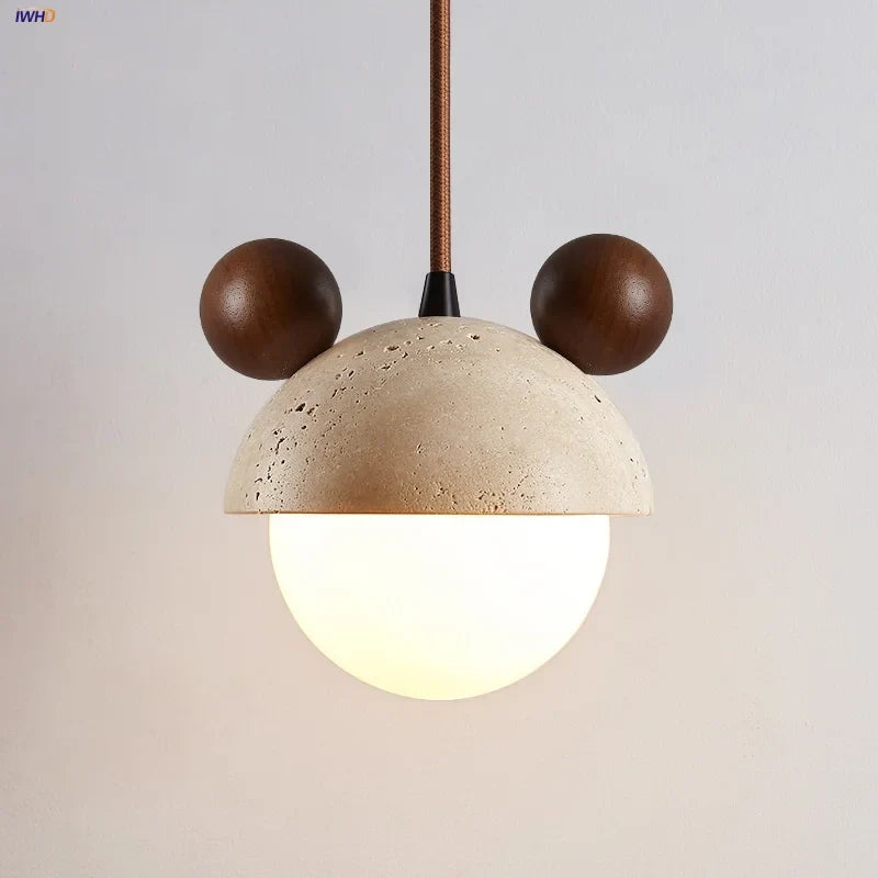 Helnys White Glass LED Pendant Light Fixture for Modern Nordic D��cor