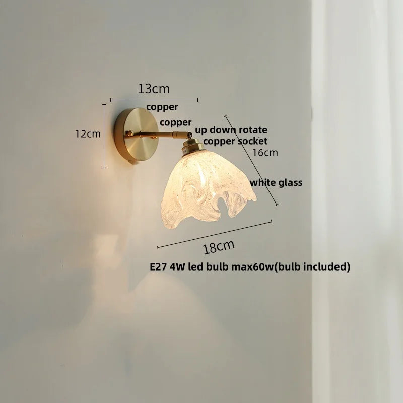 Helnys White Glass LED Wall Lights Nordic Modern Rotate Plug In Sconce Lamp
