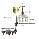 Helnys Conch Copper LED Wall Light Fixture with Pull Chain Switch