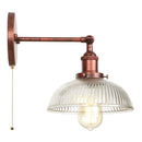 Helnys Vintage LED Wall Light with Pull Chain Switch, Rustic Industrial Bedside Lamp